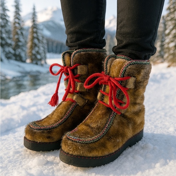 Topaz Shoes - Norwegian Sámi Topaz Seal Fur Winter Boots Size 36 (US 5.5) Scandinavian Folk